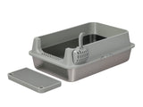 Pawz Stainless Steel Large Semi-Enclosed Cat Litter Box PT1398-GY-AU