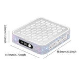White Rechargeable Nail Dust Collector with Rhinestone Design - Portable Nail Vacuum Cleaner with V888-ELOSUNG57283