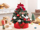 Mini Desktop Christmas Tree Flocked Pink Christmas Tree Christmas Tree Set - red and white - Size V1106-128-87682-RED-60CM