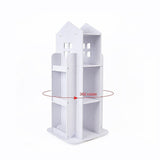 Rotating Bookcase Bookshelf Kid's Book Organiser Rack Wooden Castle Display Shelf V63-929921