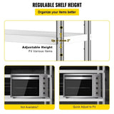 VEVOR Storage Shelf, 4-Tier Stainless Steel Shelving, Storage Shelving Unit, 70.9 x 17.7 x 59.1 Inch V952-BXGHJYCCBD72413JDV0