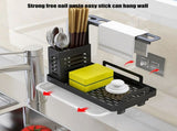 Kitchen Sink Caddy Organizer 304 Stainless Steel Sponge Soap Brushes Dispenser Holder with Rag Rack V1294-YM0717-10122830