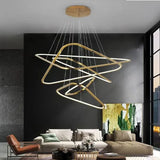 BAMDECOR AD2583 Modern Triangular LED Chandelier V255-BAM-AD2583-5R-GOLD