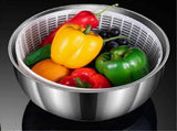 4.5L Electric Salad Spinner Vegetable Washer Silver White V1263-JX-5410