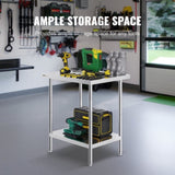 Stainless Steel Prep Table, 24 x 30 x 34 Inch, Heavy Duty Metal Worktable with 3 Adjustable Height V952-CFBXGGZTLCWJX36QKV0