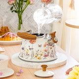 Flower Pattern Whistling Kettle, Vintage Stove Top Tea Pot With Anti Hot Handle for Gas Hob and V1237-MS-724-128