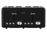 Pronti Silver Noir Collection 4 Slice Toaster with Dual Controls TSR-T02-GST-BK