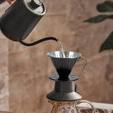 Stainless Steel Pour Over Coffee Dripper Cone Filter with Anti Scald Handle for Hand Brew Coffee, V1189-LC-RY-00221