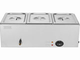 3-Pan Commercial Food Warmer, 16.5L Electric Steam Table, 1200W Professional Countertop Stainless V952-SYSPBWQPTK31E3ZVSV3
