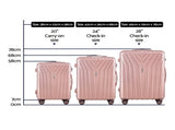 Wanderlite 3 Set Luggage 20-24-28 Inch Suitcase with TSA Lock Carry On Hard Shell Travel Luggage LUG-ABS-STR-3SET-PK