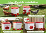 Giantz 8kg Chicken Feeder and 7L Waterer Set Large Capacity Poultry Drinker Kit FIK-FEEDER-PL-7L-RD