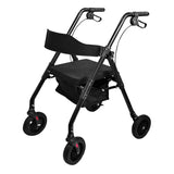 Orthonica Foldable Mobility Steel Rollator Walker 136kg Max Capacity Aid Seat FRW-MAS-029-BK