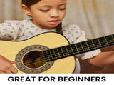 Karrera 34in Wooden Acoustic Childrens Guitar - Natural NC-34-NAT