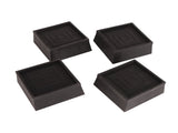 Furniture Riser 2 Inch Stackable TPU Square Desk Riser Heavy Duty Waterproof Anti Slip Black V1294-YM0714-3113210209411