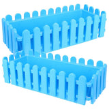 Plastic Rectangular Planter Box 2Pcs for Indoor Outdoor Flower Pot with Drainage Holes V1369-AZ3-W-20898