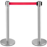 Crowd Control Stanchion, Set of 6 Pieces Stanchion Set, Stanchion Set with 2 m Red Retractable Belt, V952-GLZYSHDJTZGX6WOY8V0
