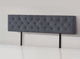Linen Fabric King Bed Deluxe Headboard Bedhead - Grey V63-821523