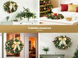 Jingle Jollys Christmas Wreath 60CM LED Garland Berries Bow Baubles Xmas Decor XM-TR-WRE-ORNAMENTS-2FT-LED