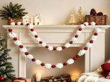 Festive Holiday Garland, Christmas Rattan Decoration, Pre-Strung Foam Ball Candy Cane Style, V1192-AZ-W-24685