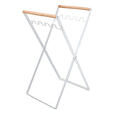 Trash Bag Holder Rubber Wood Handle Iron Flat Appearance Foldable Portable Garbage Bag V1294-YM0716-3117220182612