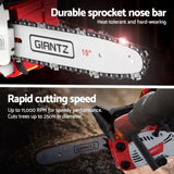 Giantz 25cc Petrol Chainsaw 10" Bar E-Start Tree Pruning Chain Saw CSAW-25CC-N-10SC-RDWH