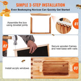 VEVOR Bee Hive 20 Frame Bee Hives Starter Kit, Beeswax Coated Cedar Wood, 1 Deep 1 Medium Bee V952-CTFXSMSHX1ZHAS36XV0