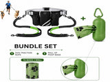 Hands Free Dog Leash Running Belt with Adjustable Bungee Lead, Multi Pocket V888-ELOSUNG57068-3