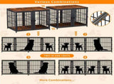 Indestructible Wooden Dog Crate Furniture With Divider For 2 Dogs Cage End Table V767-P-XL171-L-WT-V2