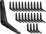24 Pack Shelf Brackets 8 x 6 Inch, Heavy Duty Black Metal Floating Shelf Bracket, L Bracket Corner V1258-DP02-C-3091