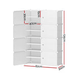 Artiss Shoe Box DIY Set of 8 Storage Cube Stackable White DIY-SHOE-8-WH