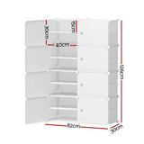 Artiss Shoe Box DIY Set of 8 Storage Cube Stackable White DIY-SHOE-8-WH