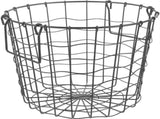 Black Metal Wire Firewood Basket with Sturdy Handle for Easy Carrying and Organized Wood Storage V1192-AZ-W-30615