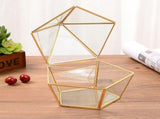 Nodic Pentagon Shape Geometric Transparent Glass Flower Room Glass Ring Box Wedding Ring Jewelry Box V1294-YM0717-10098972