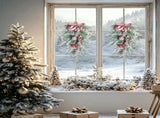 2 PCS 20 Christmas Candy Cane Frosted Pine Needle Teardrop Swag Wreath for Front Door, Xmas Swag V1258-DP02-C-2708