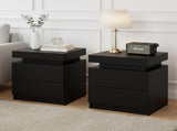 Artiss 2X Bedside Table 2 Drawers Lift-up Storage Black FURNI-O-BS-02-BKX2