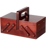Threns Wood Sewing Basket with Handle Expandable Sewing Without Contents Multifunctional Craft V1366-AZ2-W-19354