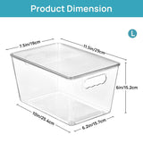 6-Pack Large Capacity Fridge Storage Boxes with Lids, Clear Stackable Refrigerator Produce Food V1265-YY-253