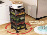 CARLA HOME Metal 5-Tier Rolling Vegetable and Fruit Basket Cart Stand for Kitchen & Storage LSB-36270