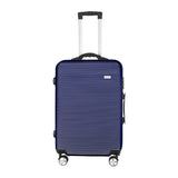 24" Digital Weighing Scale and USB Charging Port Lightweight Luggage Suitcase Silver Blue V915-FB3001-M-BL
