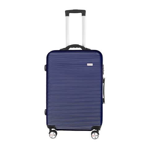 24" Digital Weighing Scale and USB Charging Port Lightweight Luggage Suitcase Silver Blue V915-FB3001-M-BL