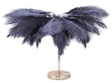 G4 Ostrich Feather Table Lamp Night Light Bedside Light Decoration Lamp for Bedroom Wedding RoomGray V1294-YM0901-3119210093311