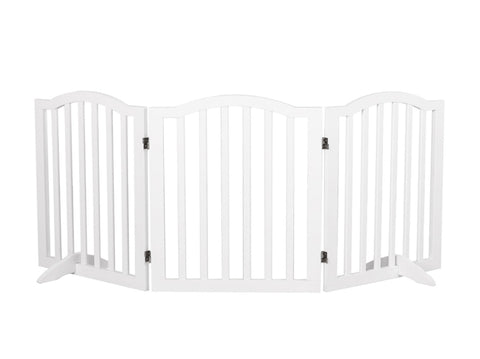 PaWz Wooden Pet Gate Dog Fence Safety White PT1144-3-WH_NZ