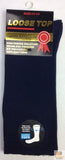 10x Pairs COTTON Rich LOOSE TOP SOCKS Medical Circulation Diabetic Comfort BULK - V563-10COTTONLTSOX-NVYBLU11-14
