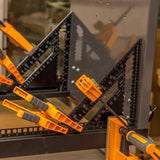 Professional Metric Triangle Carpenter Square Aluminum Alloy Measuring Ruler Black, 30 cm V1188-MS-527-069