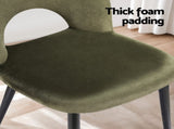 Artiss Dining Chairs Set of 4 Velvet Hollow Green MO-DIN-C-01-VEL-GNX4
