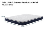RoomSense Queen Mattress , 30cm Medium Firm Hybrid Mattress with Latex Lumbar Support for Back Pain XFKF-MA-1667-30-Q