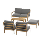 Gardeon 5-Seater Outdoor Sofa Set Wooden Lounge Setting 6PCS ODF-B-SOFA01-TK-ABCDEF