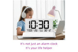 LCD Digital Alarm Clock With Transparent Display Dual Alarms 12/24H Snooze Date Week Temperature V1263-JX-8003