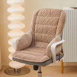 Khaki Premium Quilted Plush Integrated Seat Cushion & Backrest Thickened Lumbar Support Pad with V888-ELOSUNG52079