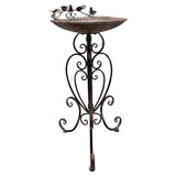 Leafy Birdbath / Bird Feeder w Embellished Legs 80cm V637-74139BRD